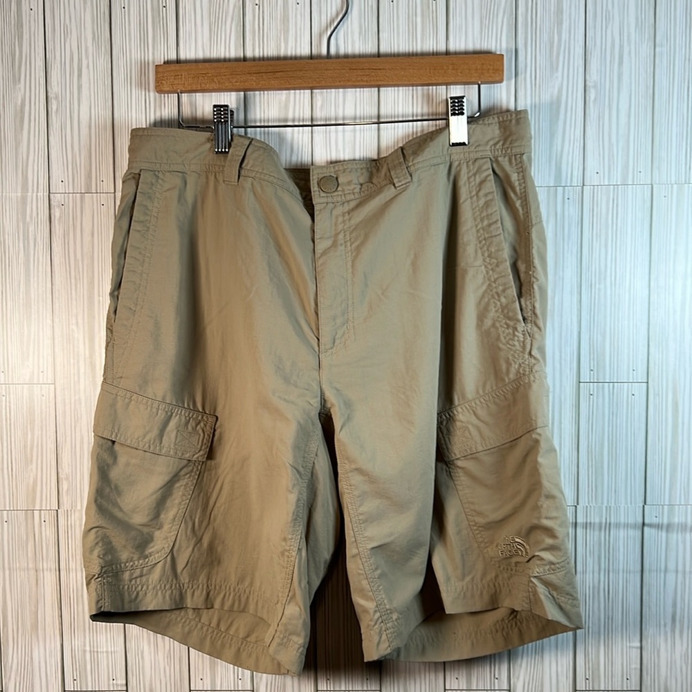 The North‎ Face Men’s Horizon Nylon Cargo Utility Hiking Shorts Beige Size 34
